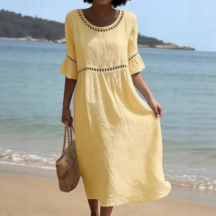 Amara™ | Elegante Vestido Midi Camuflador de Barriga