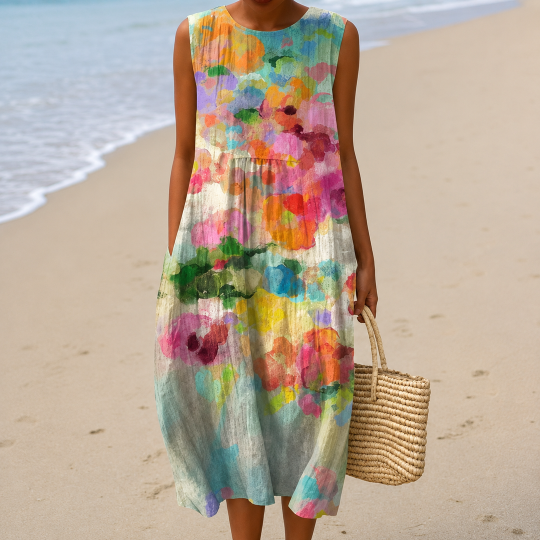 Paloma™ | Vestido Midi Floral Ligero que Disimula la Barriga