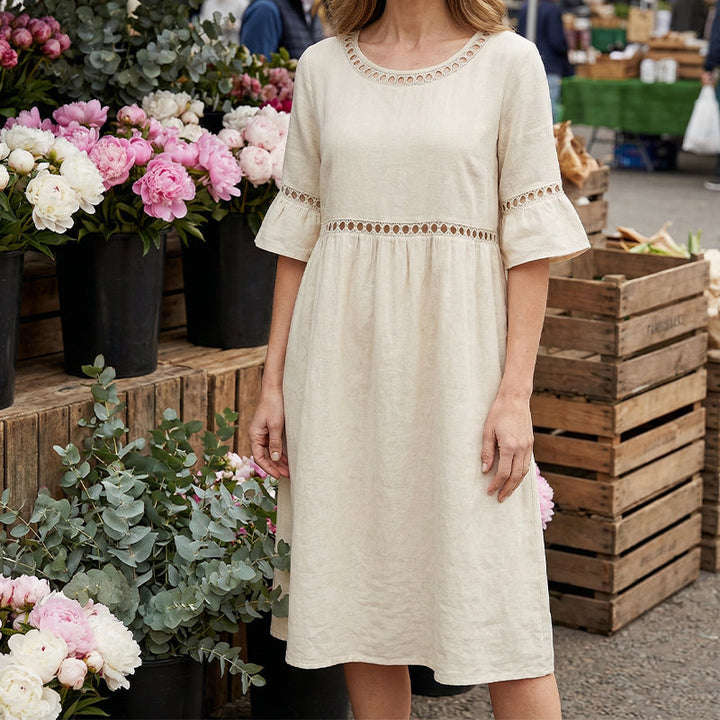 Amara™ | Elegante Vestido Midi Camuflador de Barriga