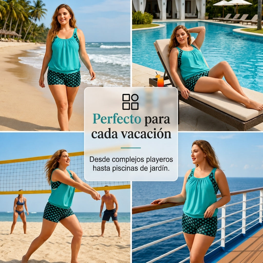 Nynke™ | Conjunto de Tankini Controlador de Abdomen