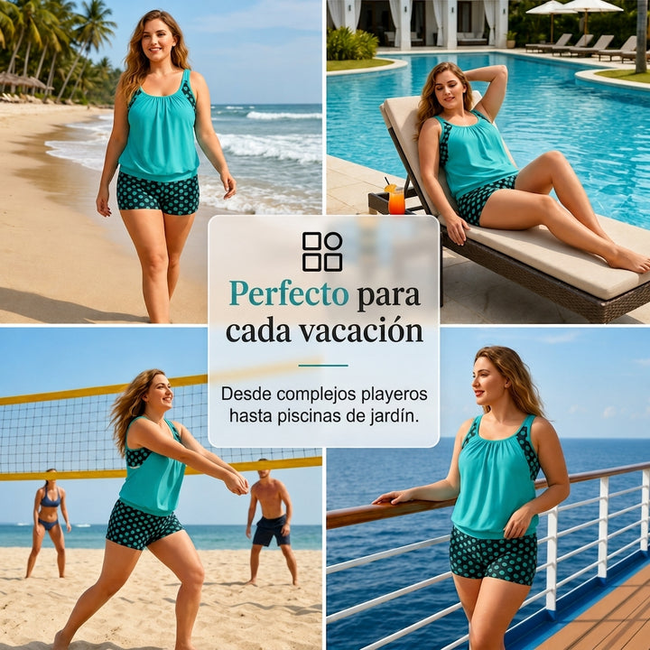 Nynke™ | Conjunto de Tankini Controlador de Abdomen