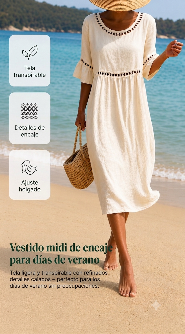 Amara™ | Elegante Vestido Midi Camuflador de Barriga