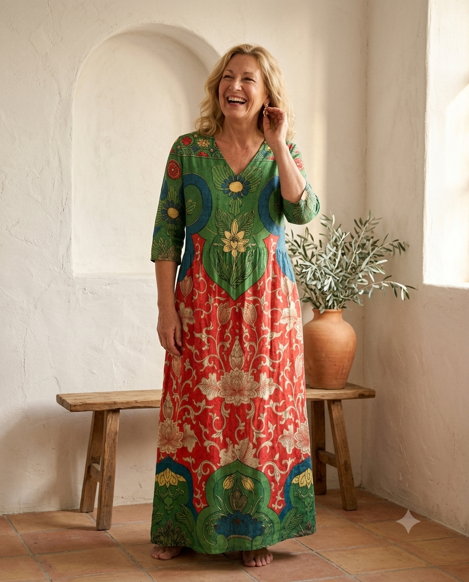 Eliana™ | Vestido Largo Floral Vintage