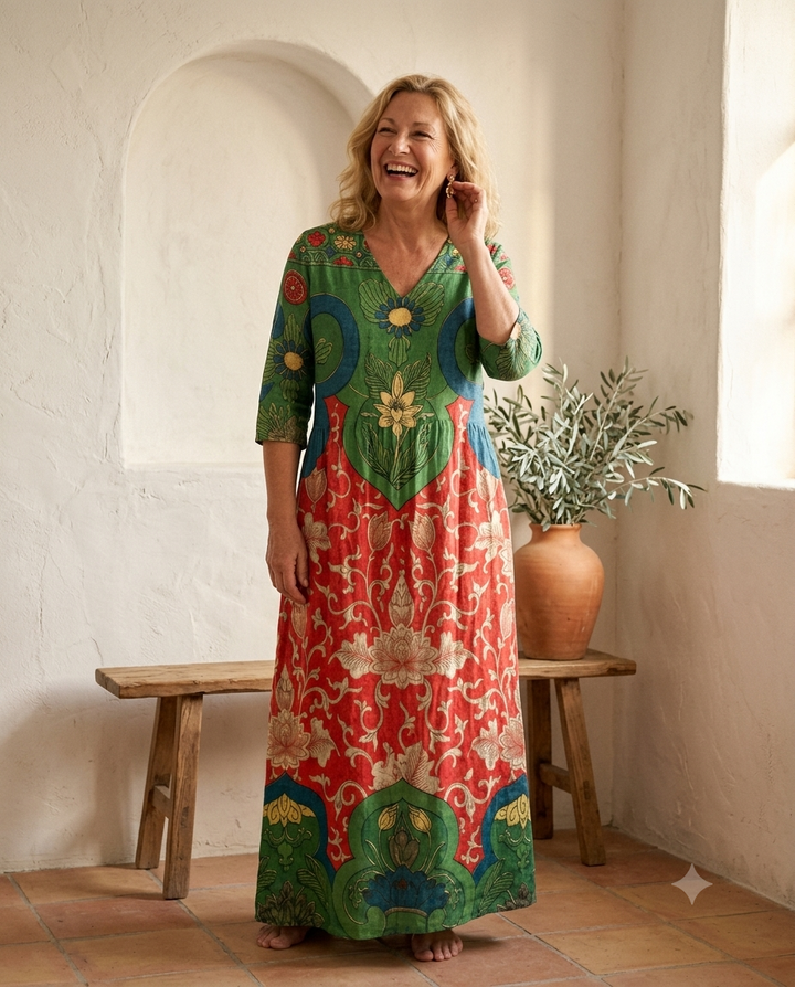 Eliana™ | Vestido Largo Floral Vintage