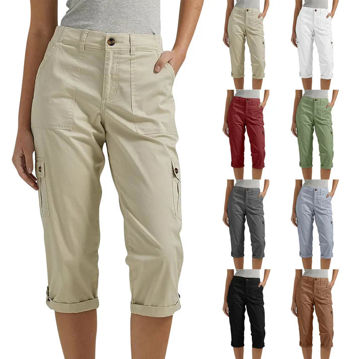Inés - Pantalón corto casual elástico con bolsillos