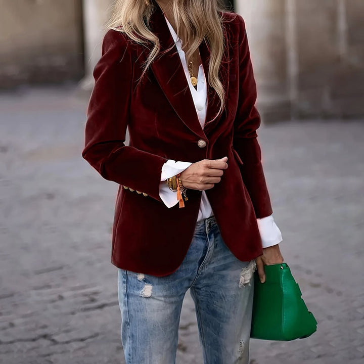 Lía - Blazer elegante de terciopelo