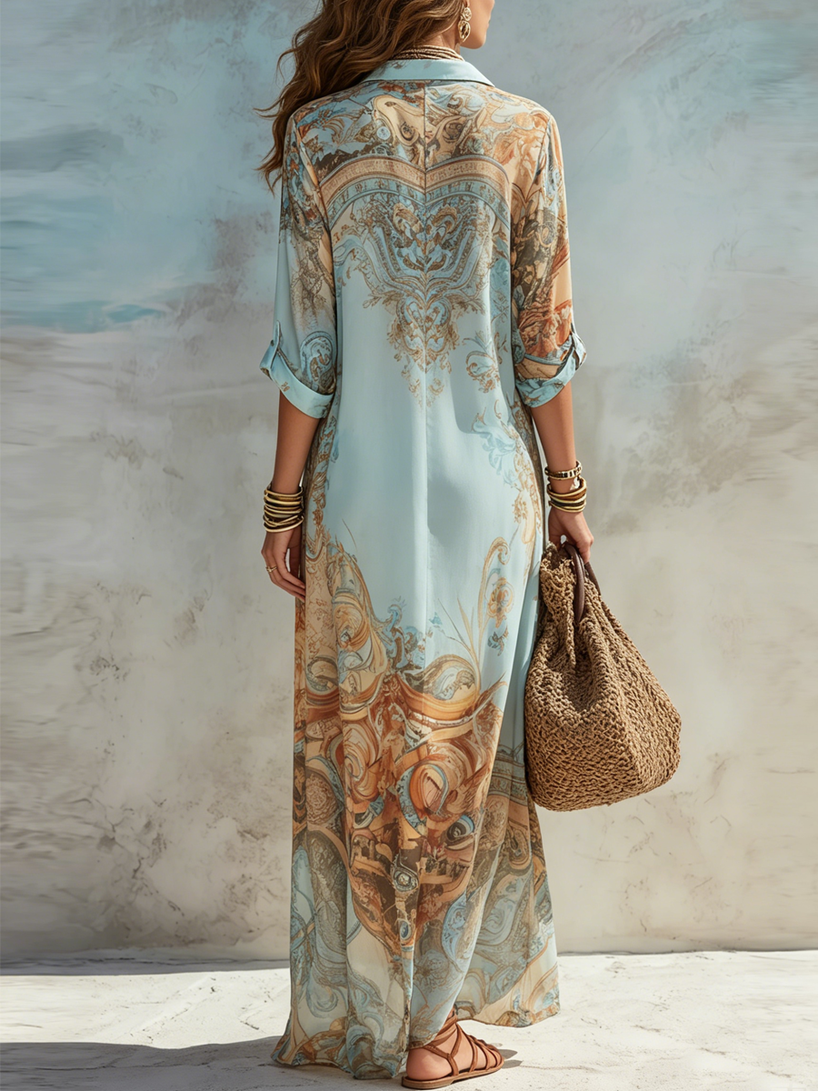 Cleo™ | Elegante Blusa Vestido Mediterráneo
