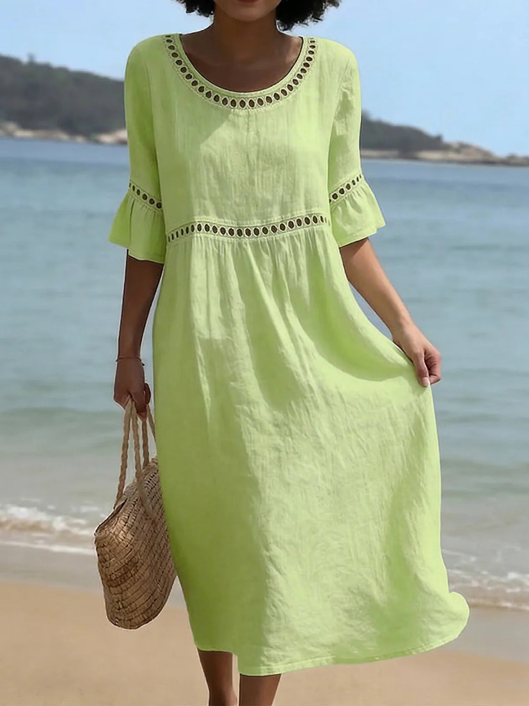 Amara™ | Elegante Vestido Midi Camuflador de Barriga