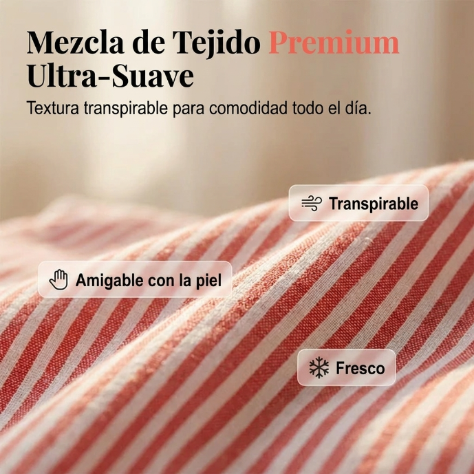 Carmen™ | Conjunto de Algodón a Rayas