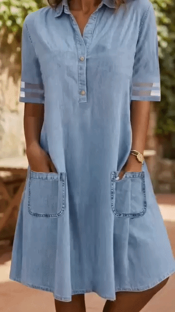 Brittany™ | Blusa vestido de mezclilla con camuflaje para el vientre