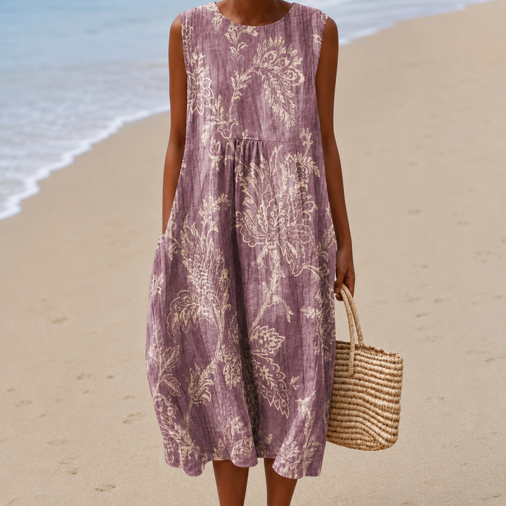 Paloma™ | Vestido Midi Floral Ligero que Disimula la Barriga