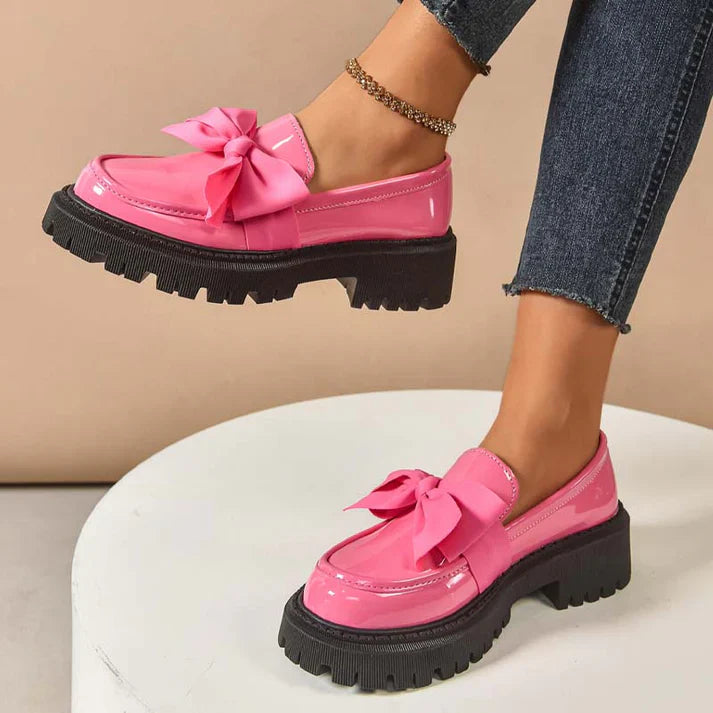 Violeta - Mocasines de plataforma con lazo