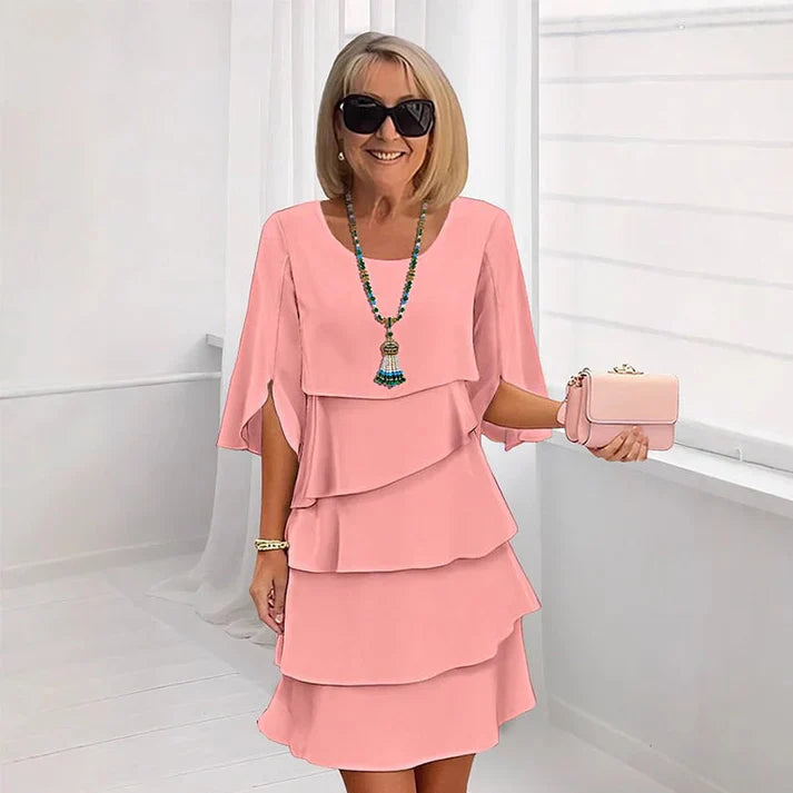 Brisa - Vestido elegante de capas y volantes